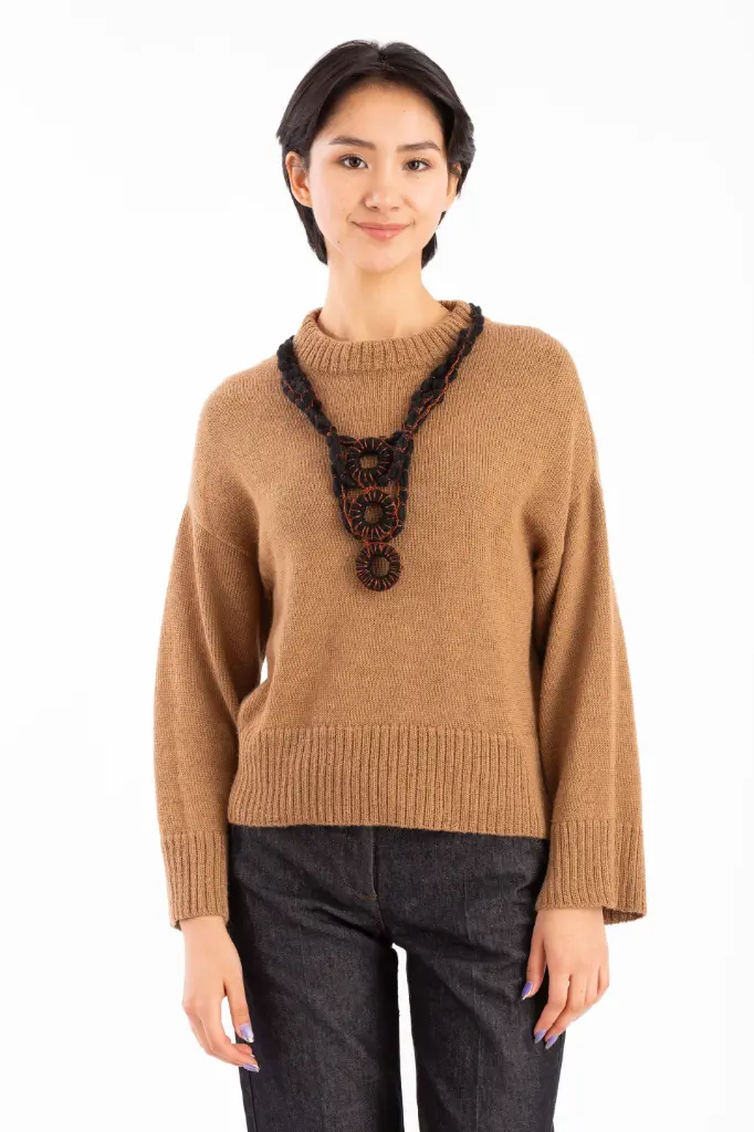 [04-069A] Chompa jersey 100% Baby Alpaca  (Camello)