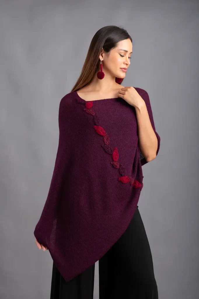 Poncho Cabeza Roja de Baby Alpaca