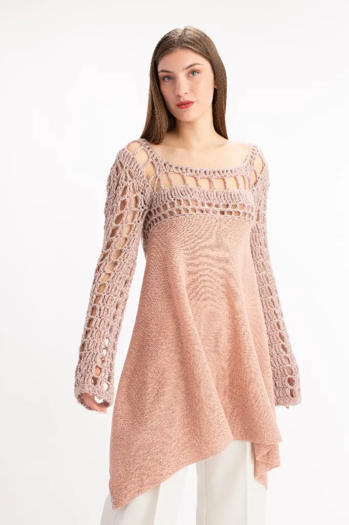 [06-069B] Vestido "Arcilla" de Baby Alpaca (Palo rosa)