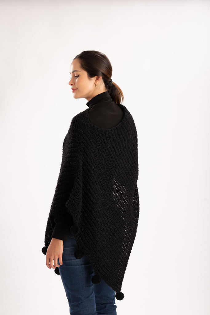 [02-061B] Poncho "Misterioso" de Alpaca (Azul)