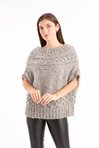 Chaleco cerrado cuello amplio tejido 