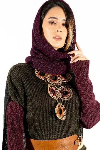 [22-014A] Collar "Talento" con 3 argollas adornadas con hilo de cobre 