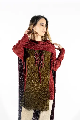 [22-015A] Collar "Igual" con 3 argollas de formas ameboides 