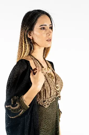 [22-021A] Collar "Danza" con 3 argollas dispuestas verticalemente 