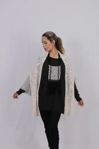 [22-063A] Collar con tejido de telar cuadrado